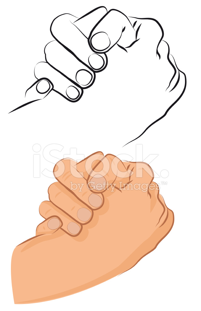 663x1024 Vector Hand Friendly Greeting Shake Between Two Person Stock