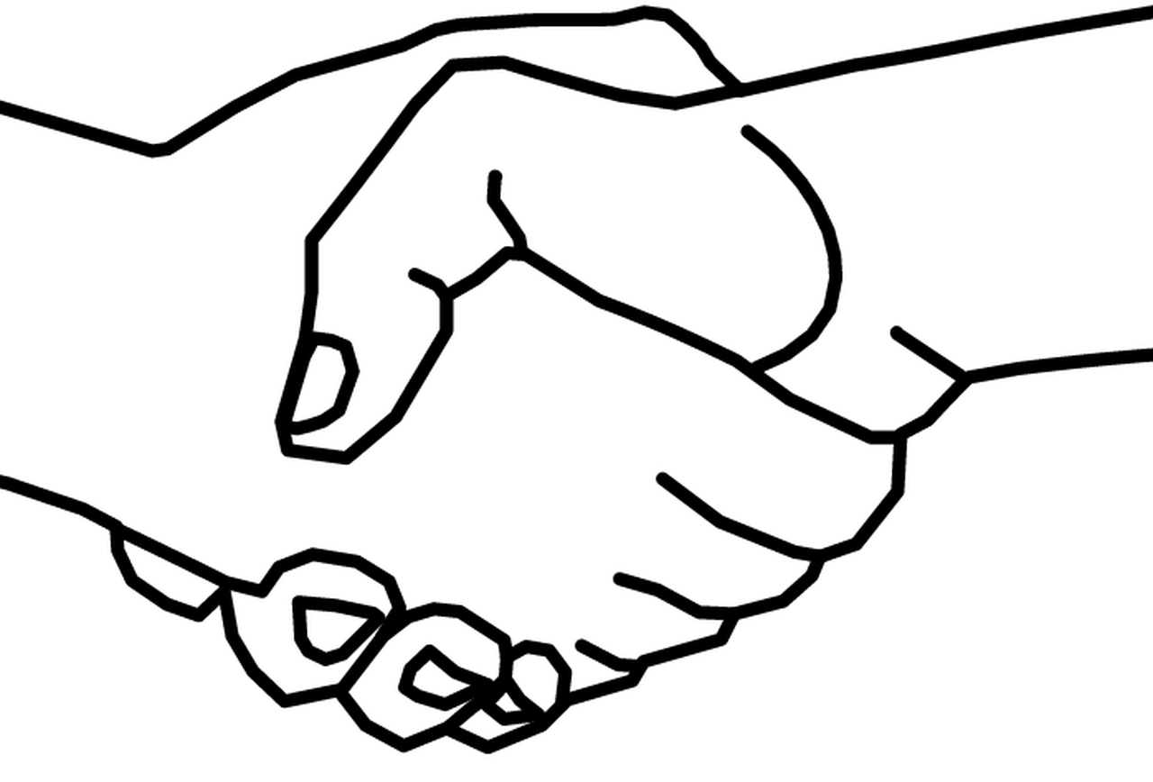 1280x868 Handshake Drawing Two Man For Free Download