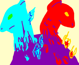 300x250 Two Headed Dragon One Head Fire, One Ice