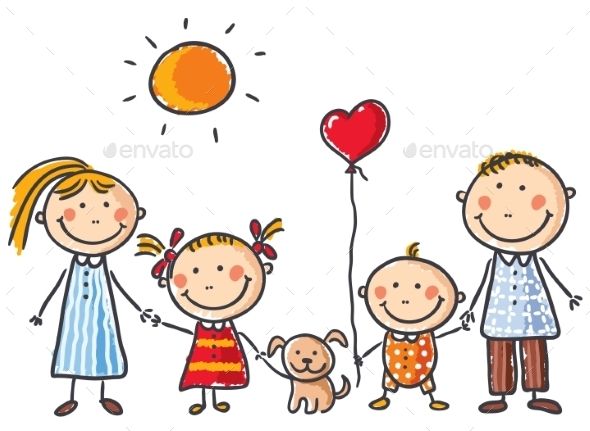 590x431 Happy Family With Two Children And A Puppy Flat Vector People