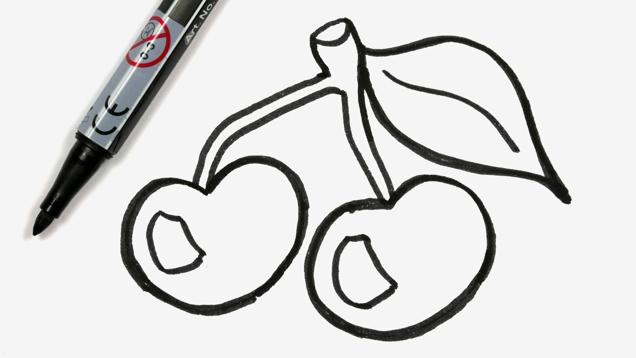 1280x720 How To Draw Two Cartoon Cherries