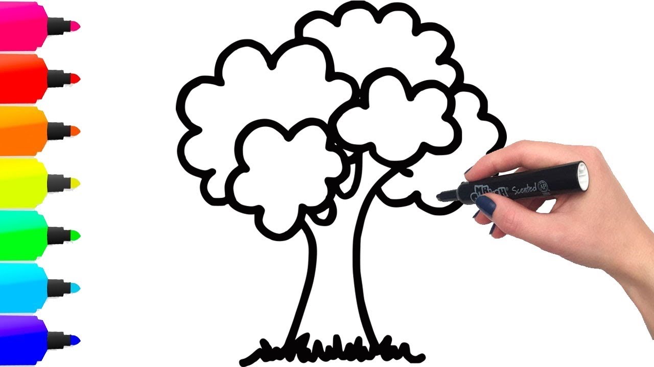 1280x720 Coloring Two Trees And Drawing For Kids, Khmer Toy Art