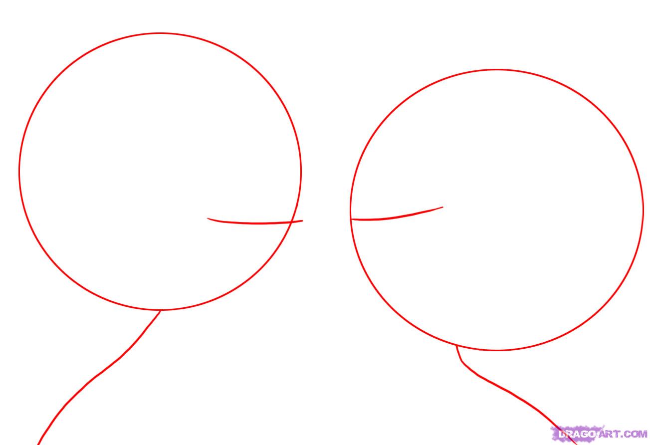 1303x892 How To Draw People Kissing, Step