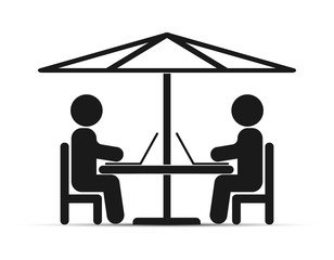 308x240 Simple Drawing, Two People With Laptops Sitting