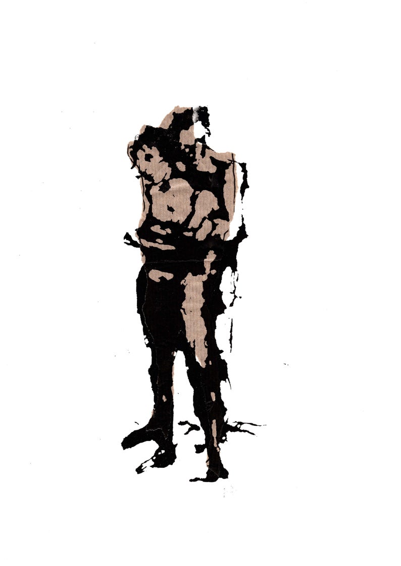 794x1119 Two People Life Drawing Screen Print Collage Etsy