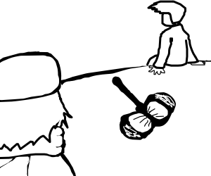 300x250 Two People Sitting With A Battleaxe On A Hill