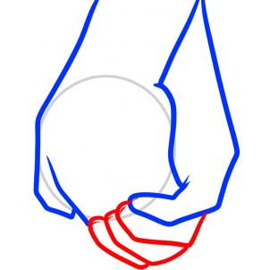 302x302 How To Draw Holding Hands For Kids, Step