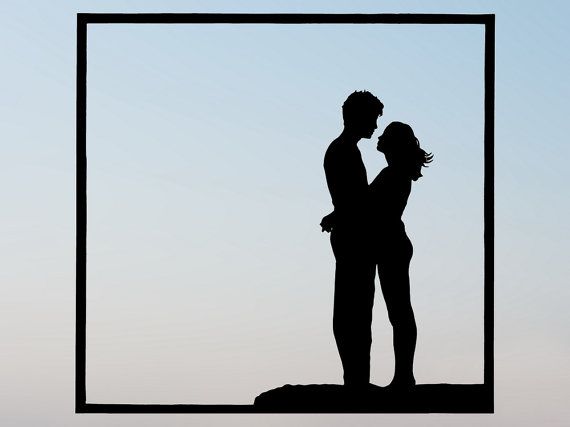 570x427 Silhouette Of Two People Kissing