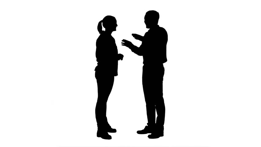 852x480 Silhouette Of Two People Talking