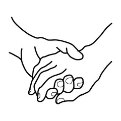 240x240 Illustration Vector Doodles Hand Drawn Two People Holding Hands