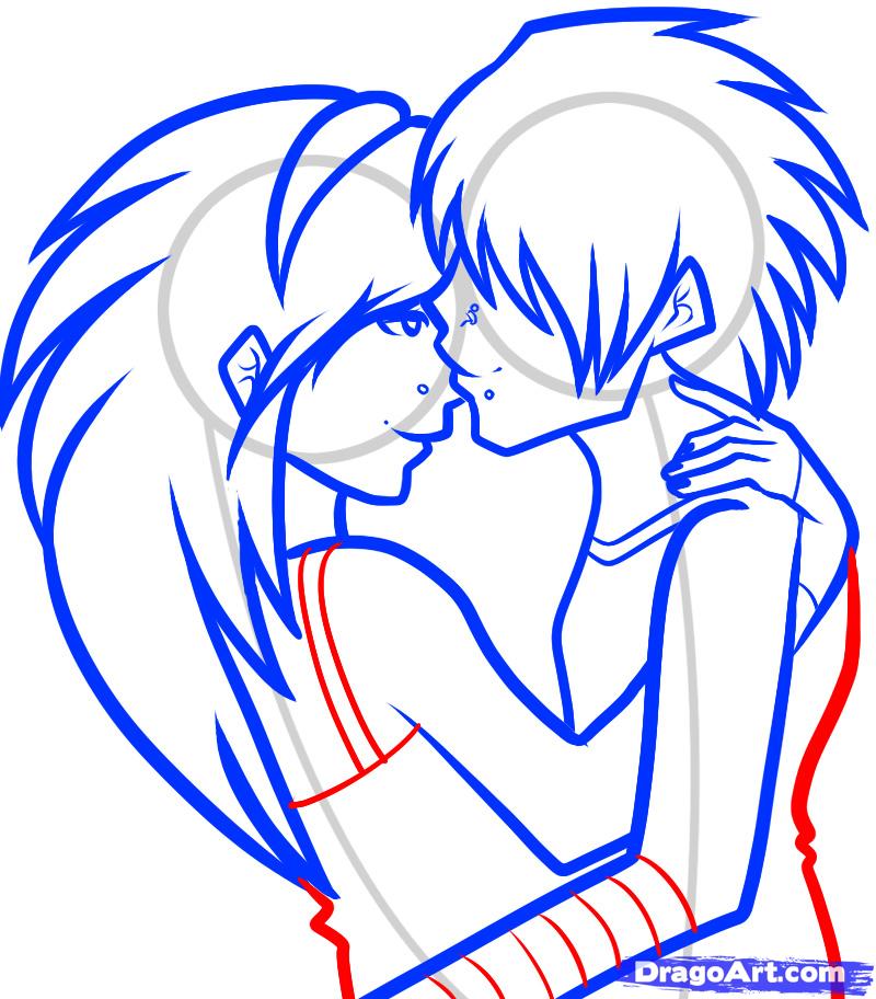 800x912 How To Draw An Emo Couple, Emo Couple, Step