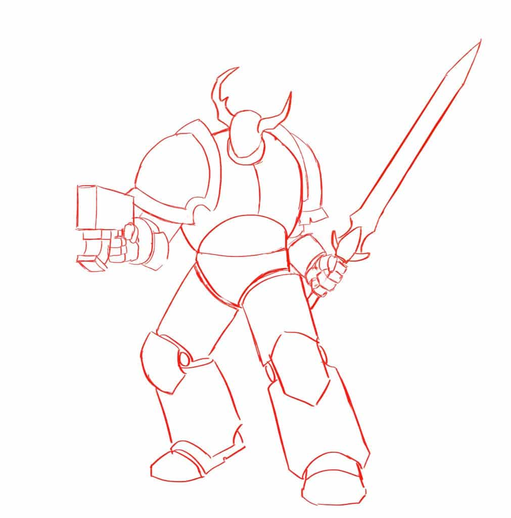 1011x1024 how to draw a chaos space marine