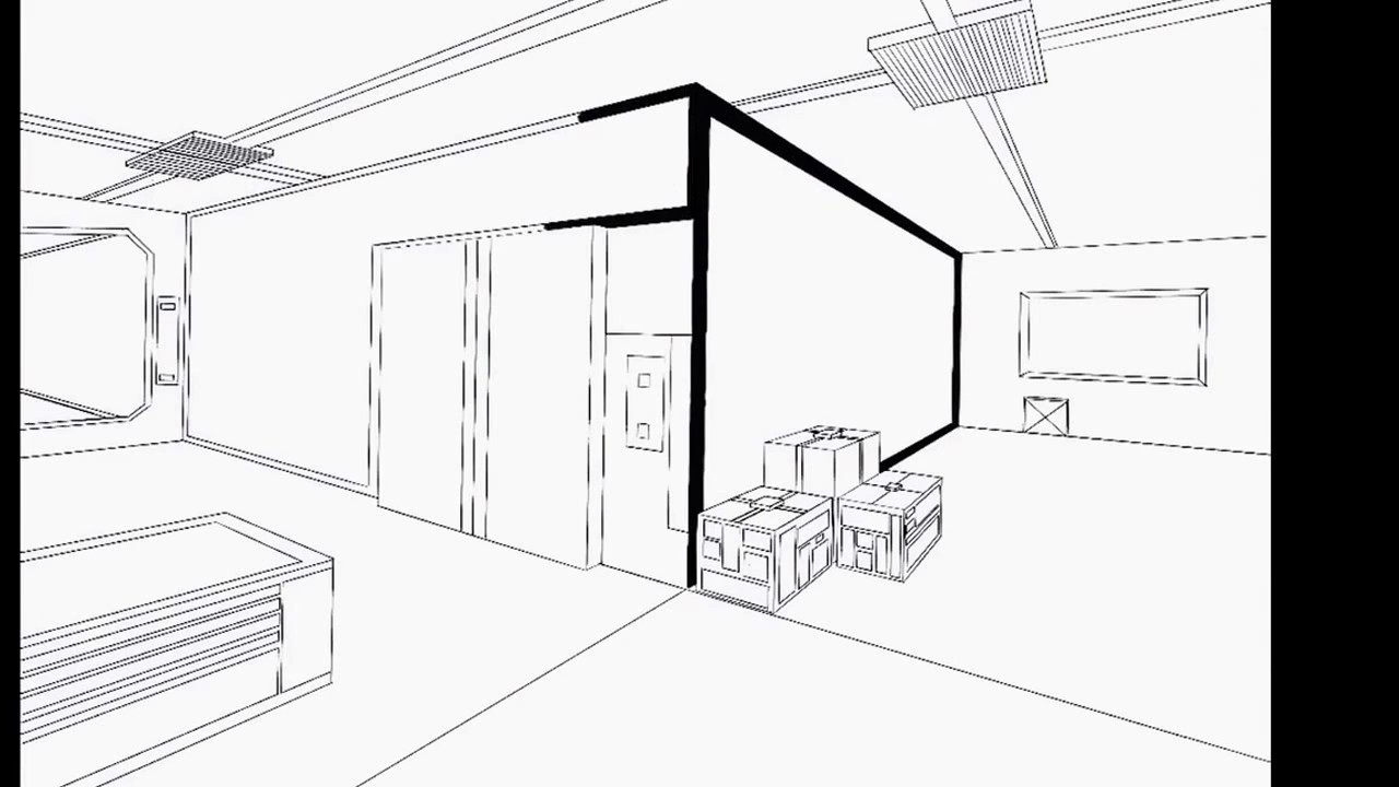 1280x720 Two Point Perspective Corridor Speed Paint