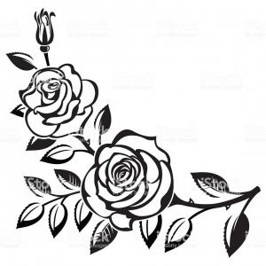 300x300 Two Roses Icon In Black Style Isolated On White Vector Catchsplace