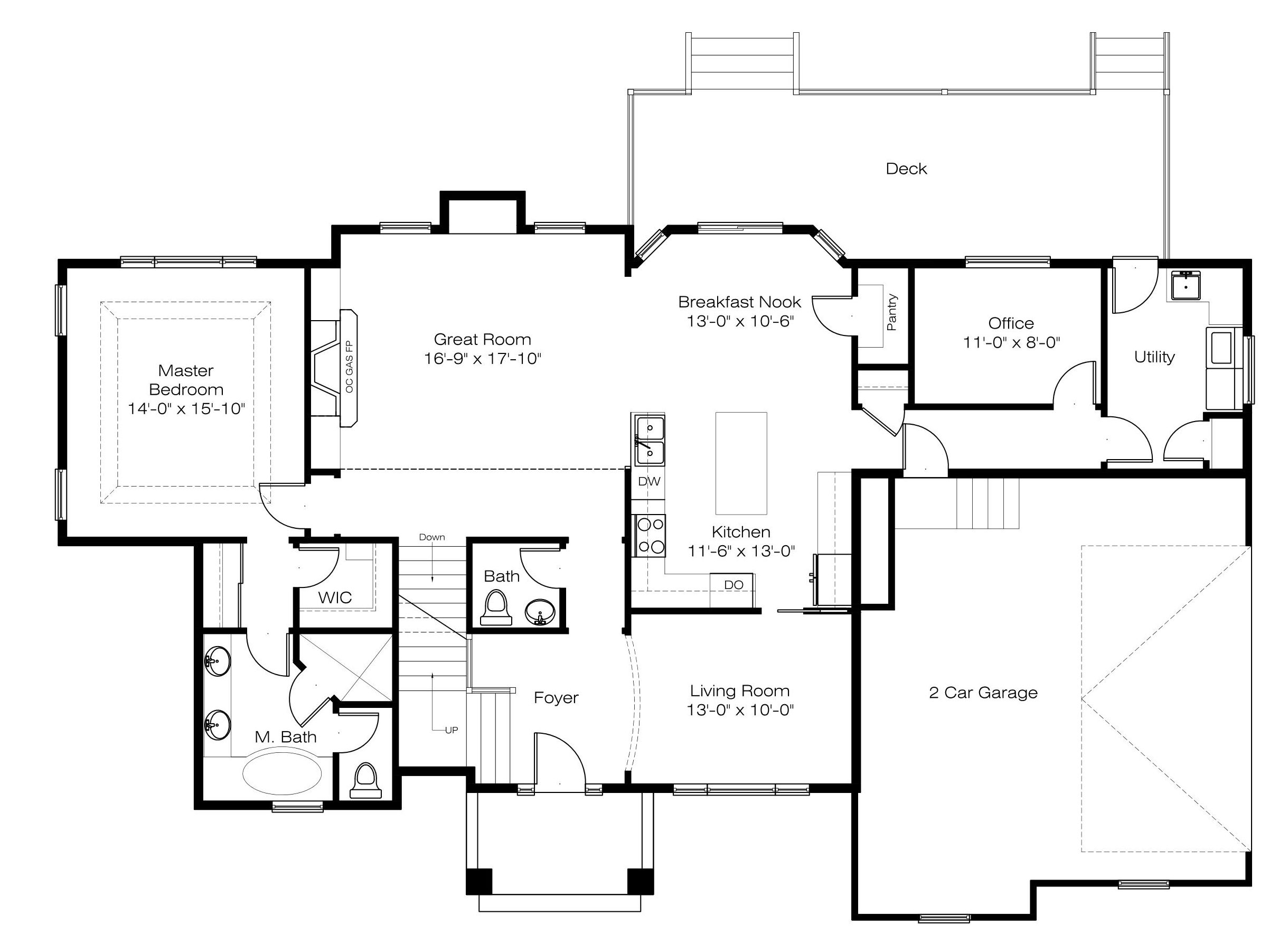 2439x1785 Two Story House Plan With Crawl Space