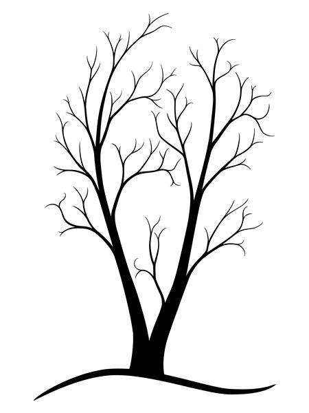 450x600 Two Trunk Tree {ink'd} Tree Line Drawing, Drawings, Circle Design