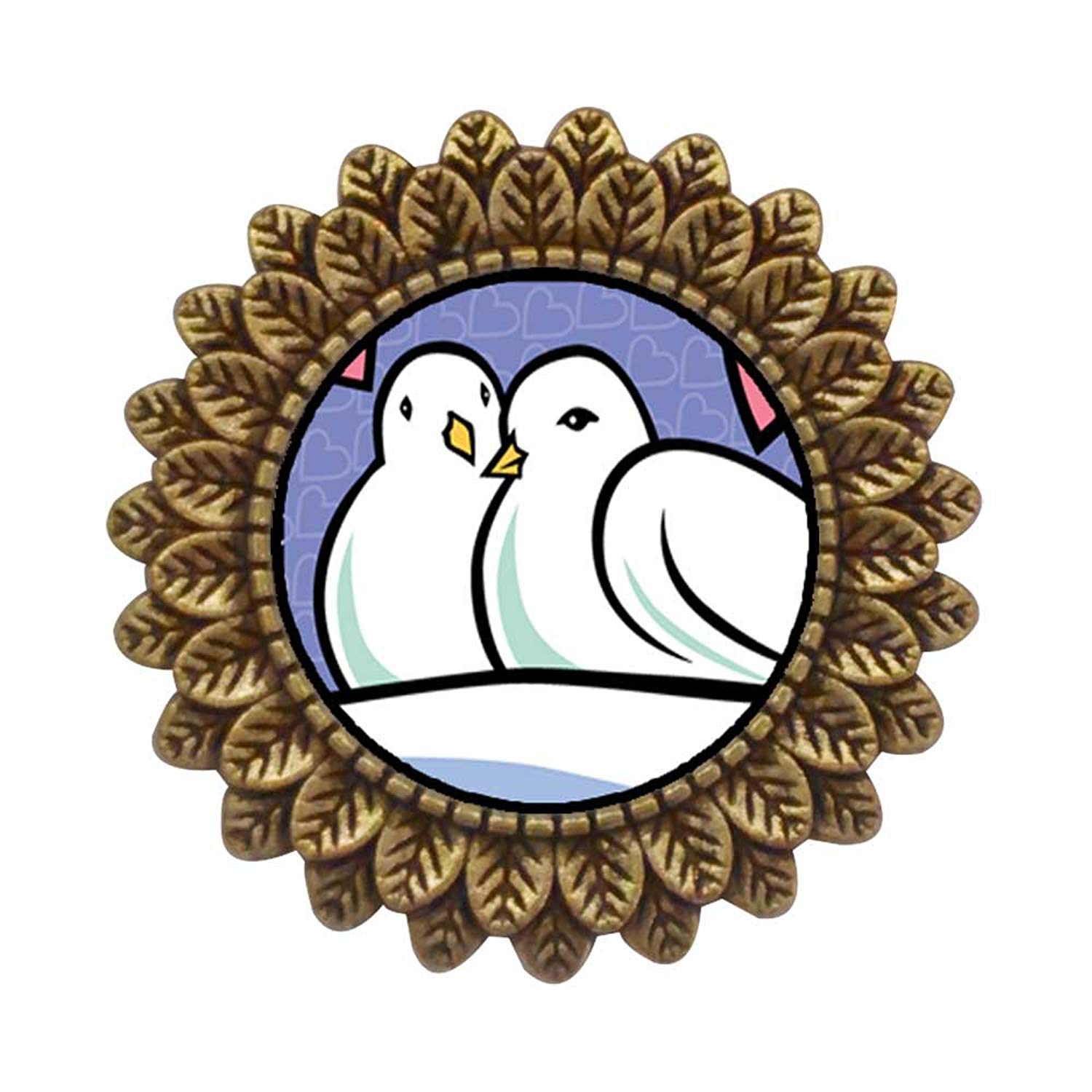 1500x1500 Giftjewelryshop Ancient Style Gold Plated Two Turtle Doves Photo