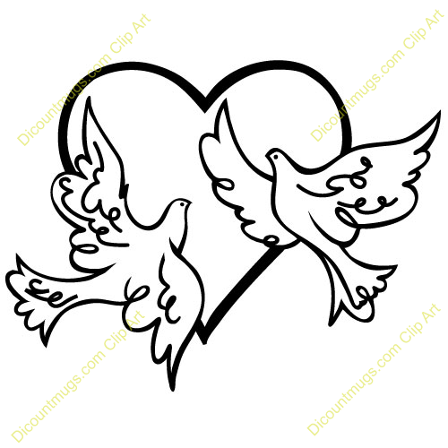 500x500 Two Doves Clipart