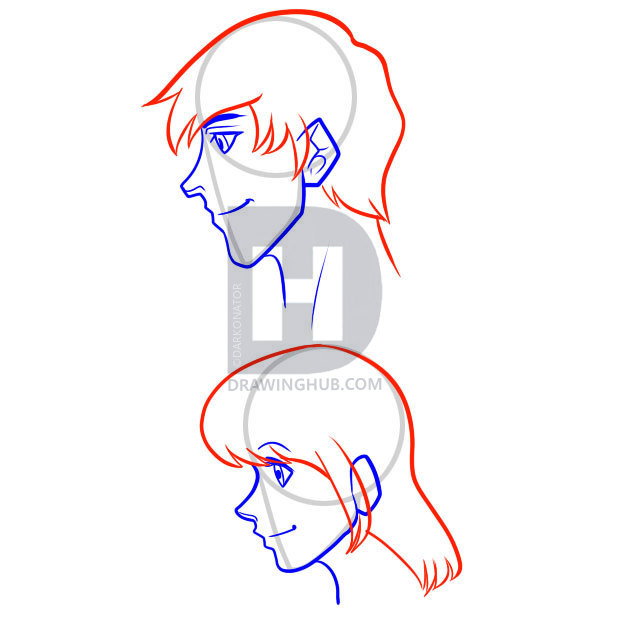 618x618 How To Draw Anime Profiles, Step