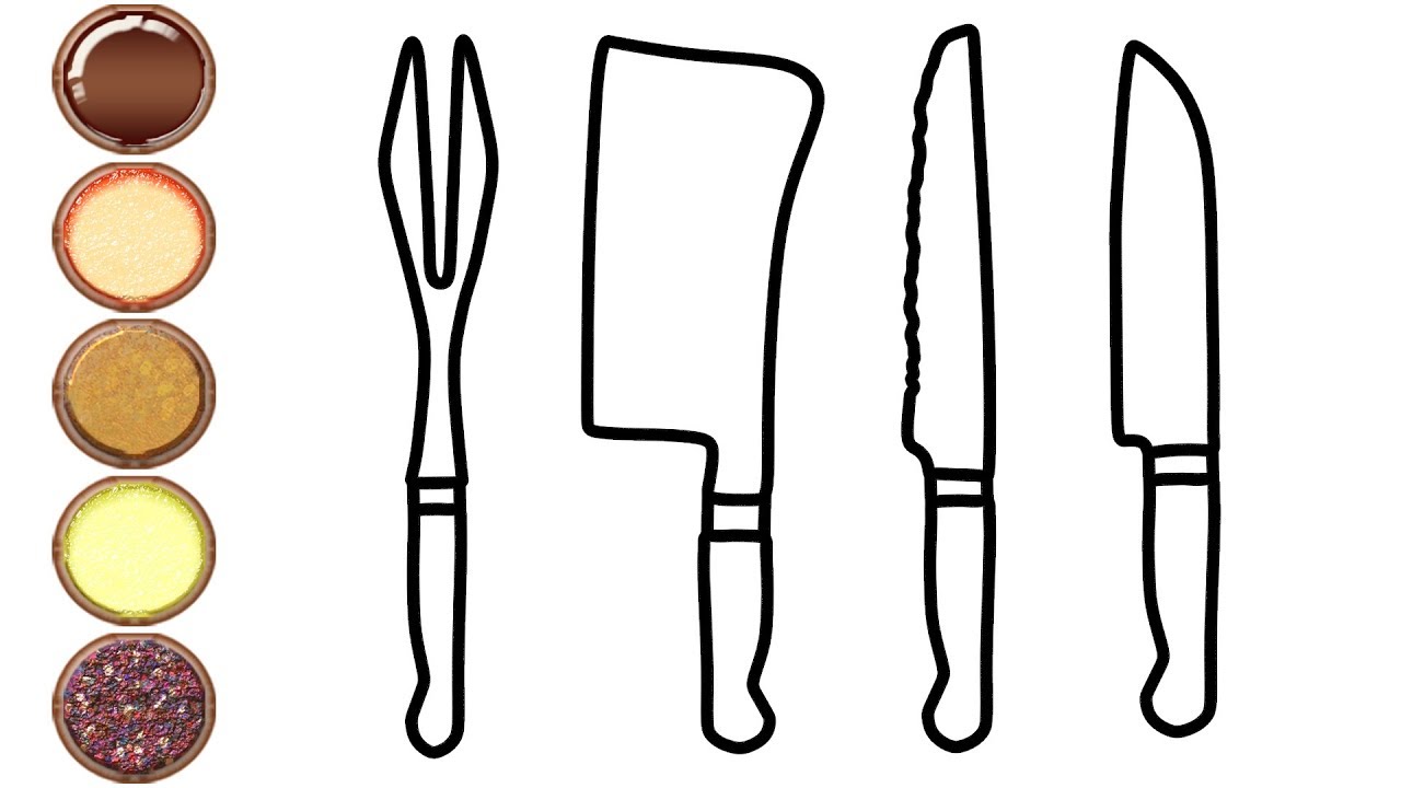 1280x720 Drawing For Kids Different Types Of Knives Coloring Pages