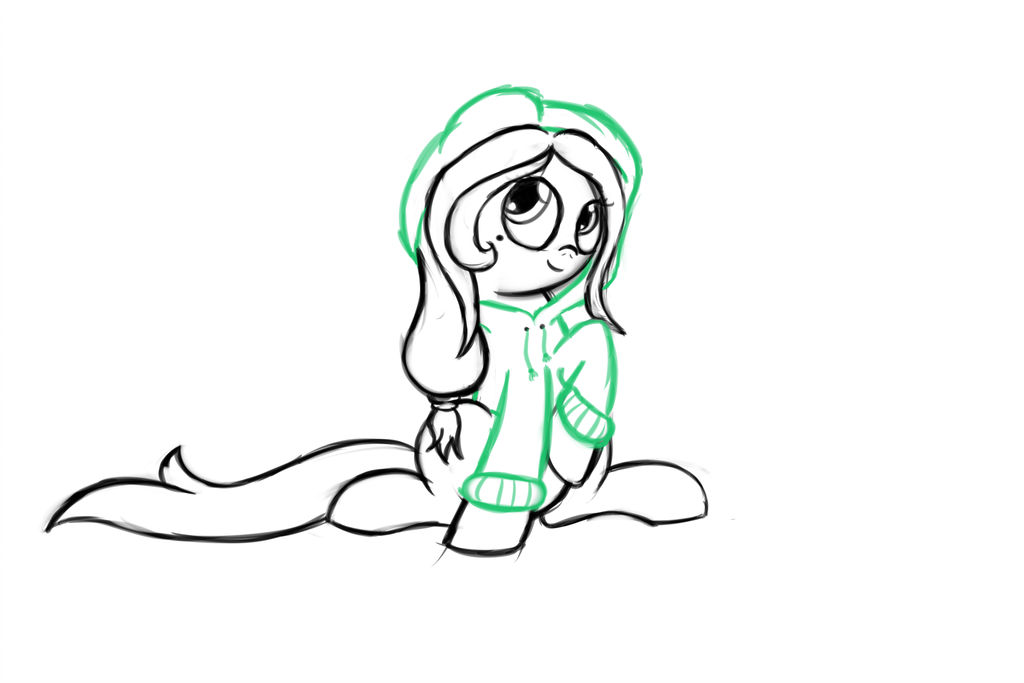 1024x683 Commission Typewriter In A Hoodie Sketch