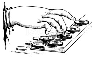 326x200 Hand Typing On A Typewriter Antique Design Illustrations Stock