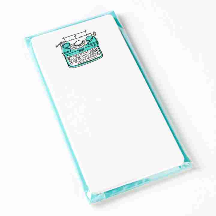 720x720 Teal Typewriter Note Cards