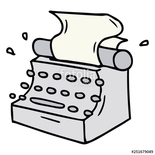500x500 Cartoon Doodle Of Old School Typewriter Stock Image And Royalty