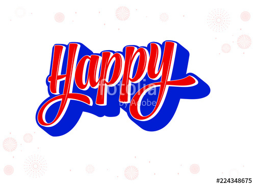 500x364 Happy Calligraphy Typography Font Text Drawing Vector Stock Image