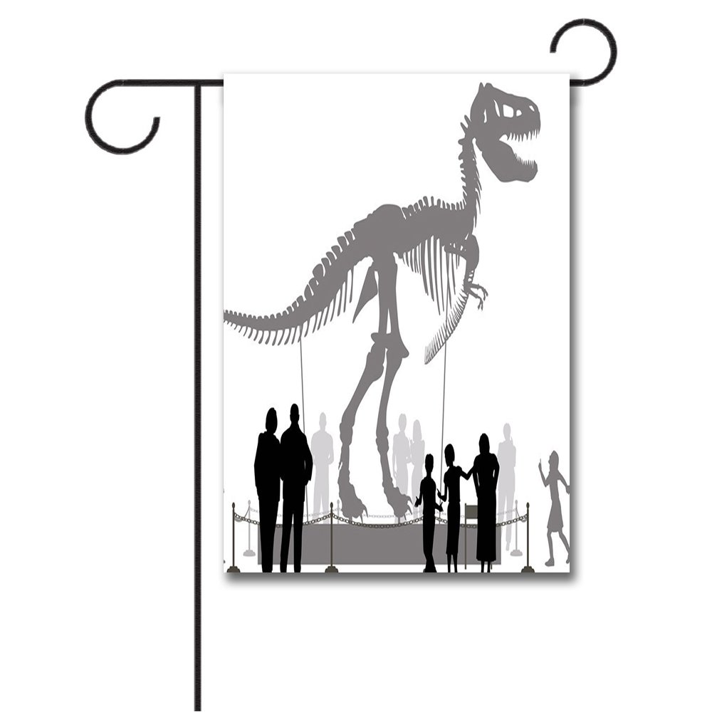 1000x1000 Wondertify Garden Flags Dinosaur Silhouettes People