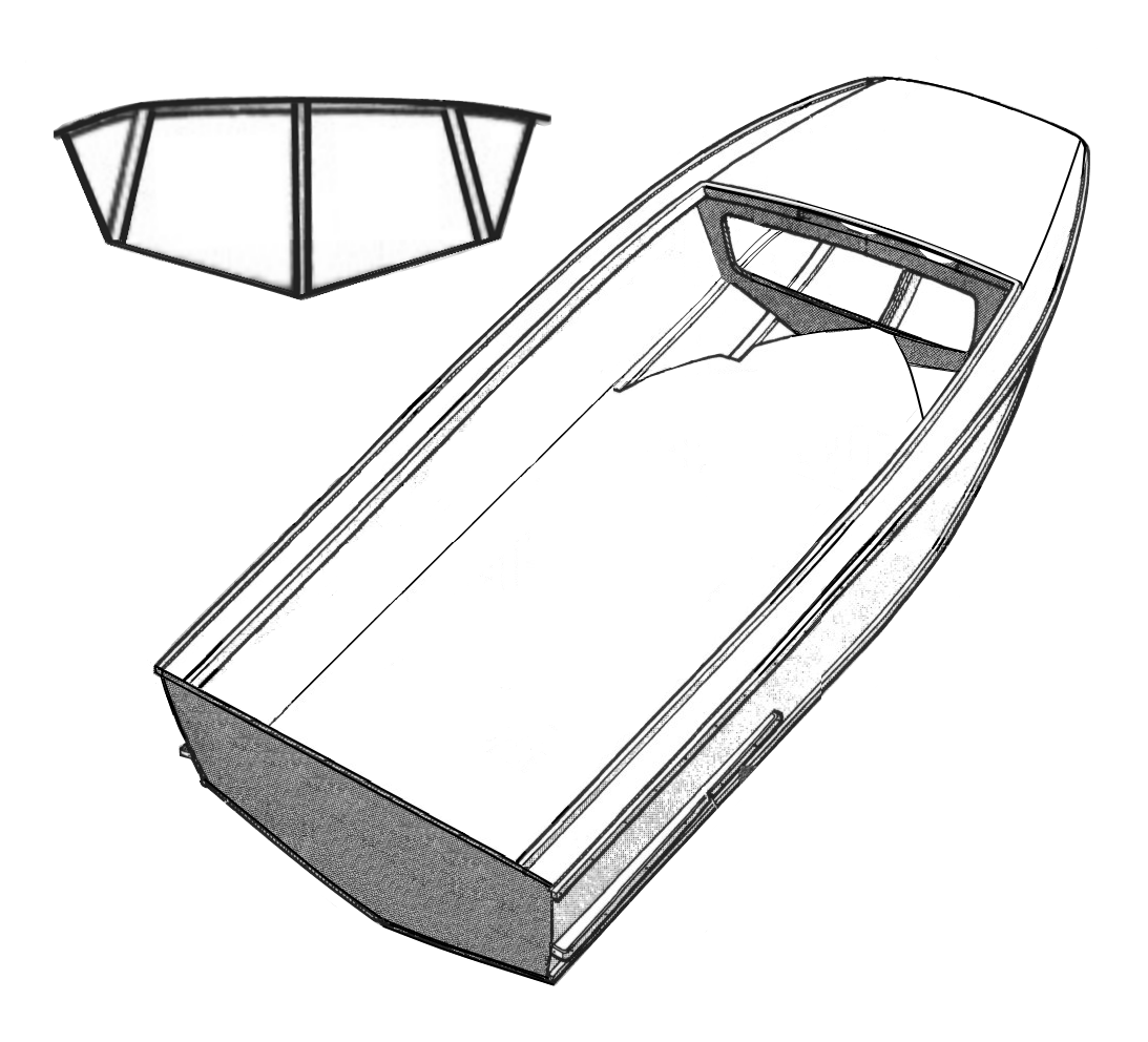 1093x992 Plywood V Bottomed Punt Fishing Boat Plans