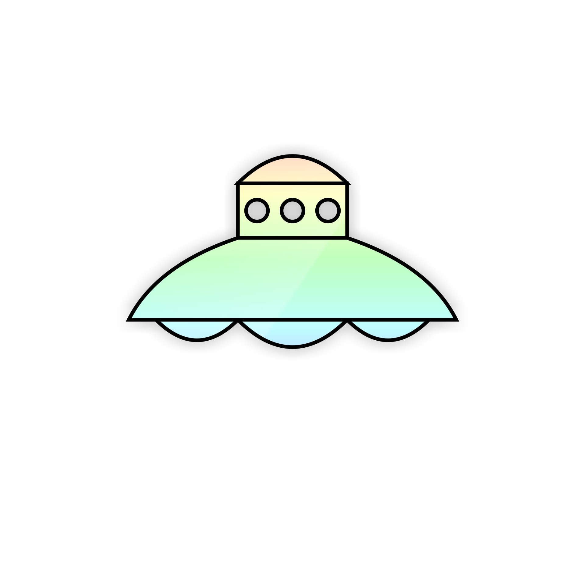1920x1920 Drawing, Ufo, Unknown, Vehicle, Rainbow