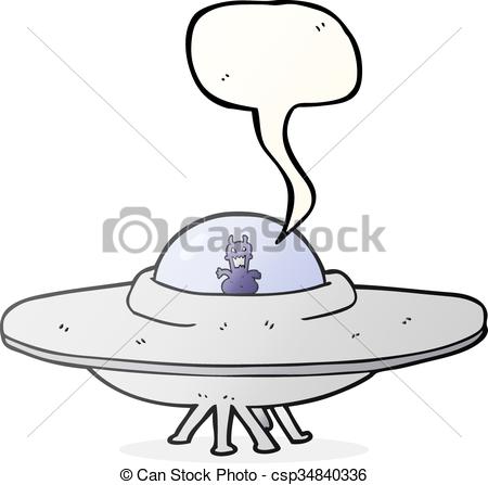 450x447 Freehand Drawn Speech Bubble Cartoon Ufo