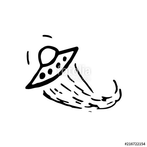 500x500 Hand Drawn Ufo Doodle Sketch Style Icon Decoration Element