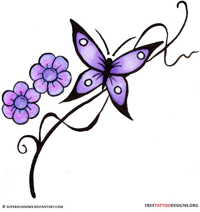 697x740 Flowers Drawings Inspiration Often A Butterfly Tattoo Is