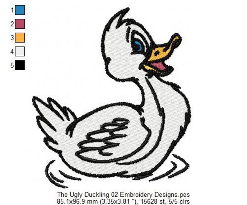 794x659 The Ugly Duckling Embroidery Designs Etsy