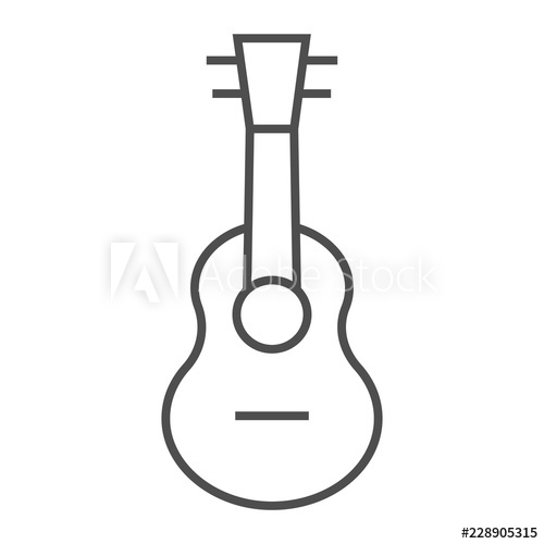 500x500 Ukulele Thin Line Icon, Music And String, Guitar Sign, Vector