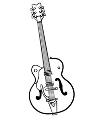 186x240 Simple Ukulele Line Art Illustration