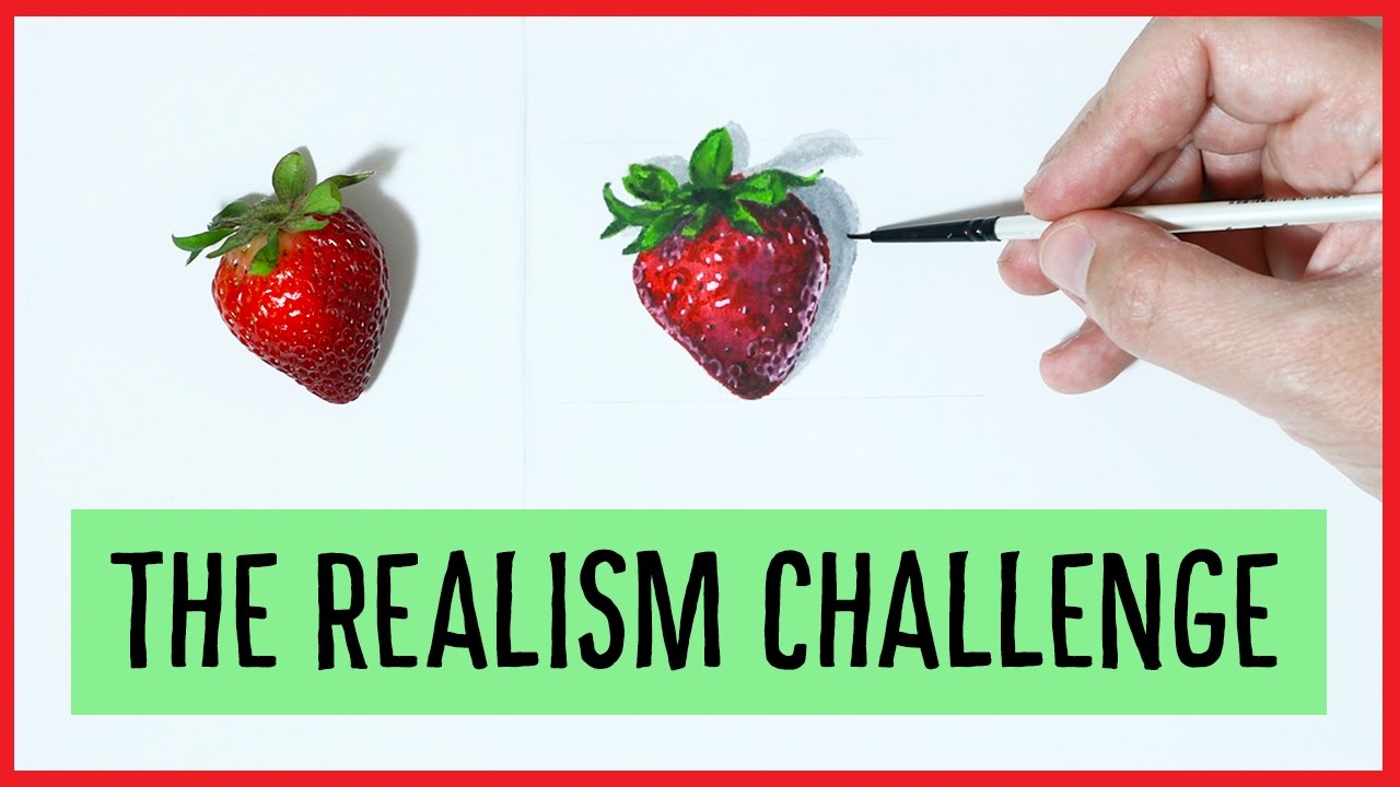 1280x720 The Realism Challenge Strawberry Drawing Sea Lemon