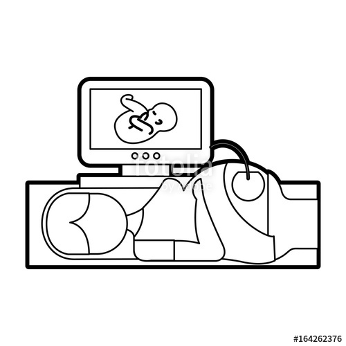 500x500 ultrasound monitor isolated icon vector illustration design stock