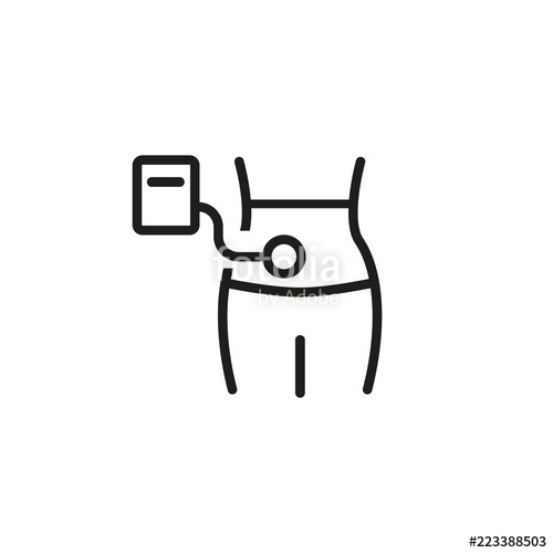 500x500 ultrasound scanner line icon stomach, examination, equipment