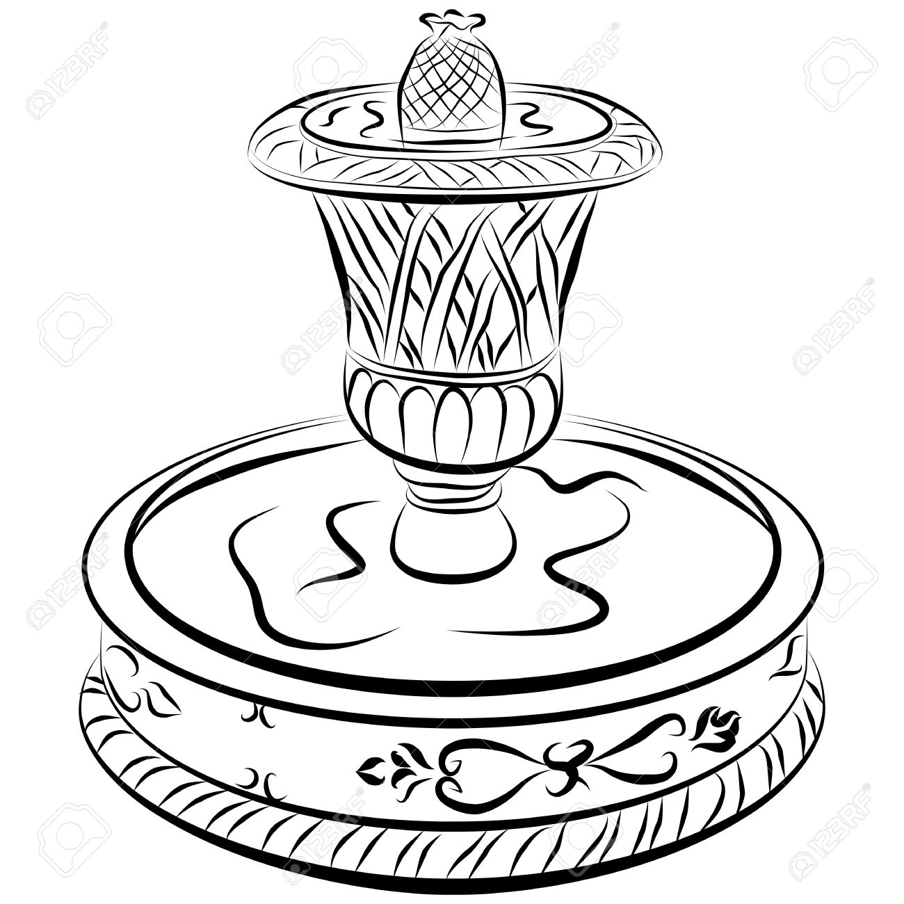 1300x1300 Water Clipart Line Drawing