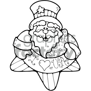 300x300 Vector Art Patriotic Uncle Sam Bw Clipart Royalty Free Clipart