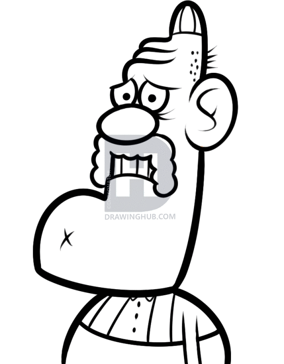 562x720 How To Draw Uncle Grandpa, Step