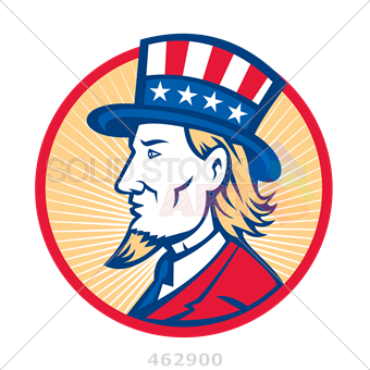 340x340 Stock Illustration Of Retro Cartoon Drawing Of Side View Of Uncle