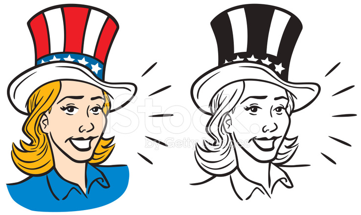 738x440 Woman In Uncle Sam Hat Stock Vector
