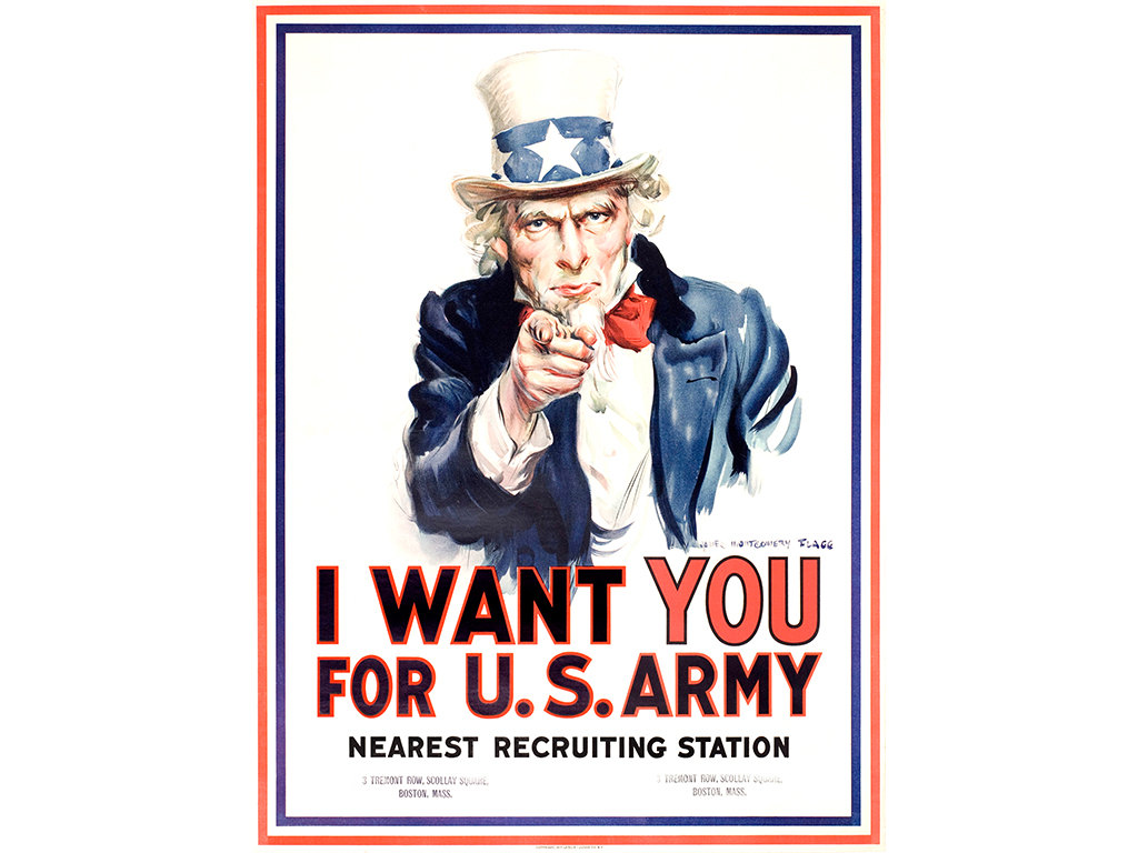 1024x768 Wwii Poster Uncle Sam I Want You For U S Army Propaganda Etsy