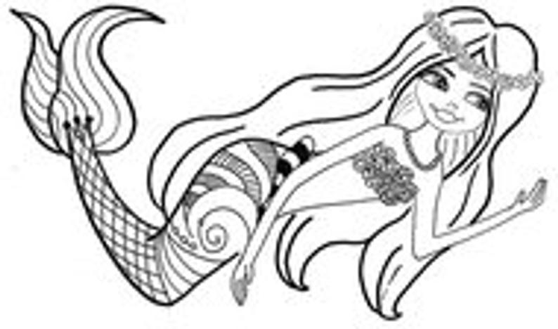 794x468 Floral Mermaid Stamp Under The Sea Fish Ocean Etsy