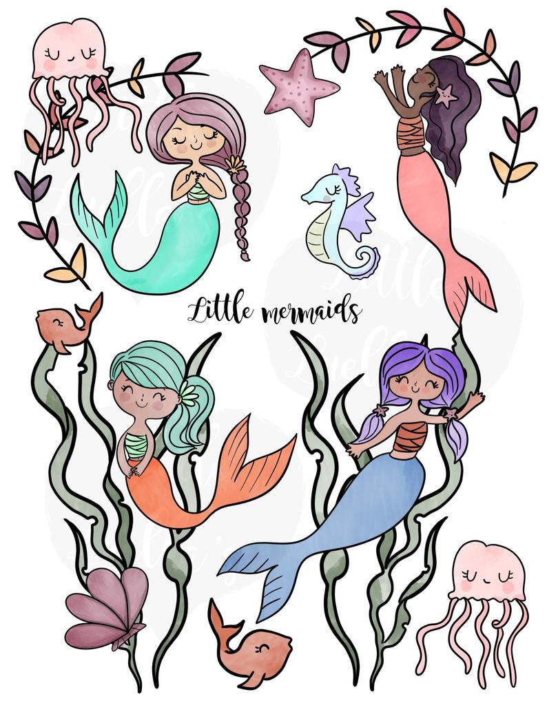 794x1021 Mermaids Baby Mermaids Mermaid Clipart Mermaid Art Etsy
