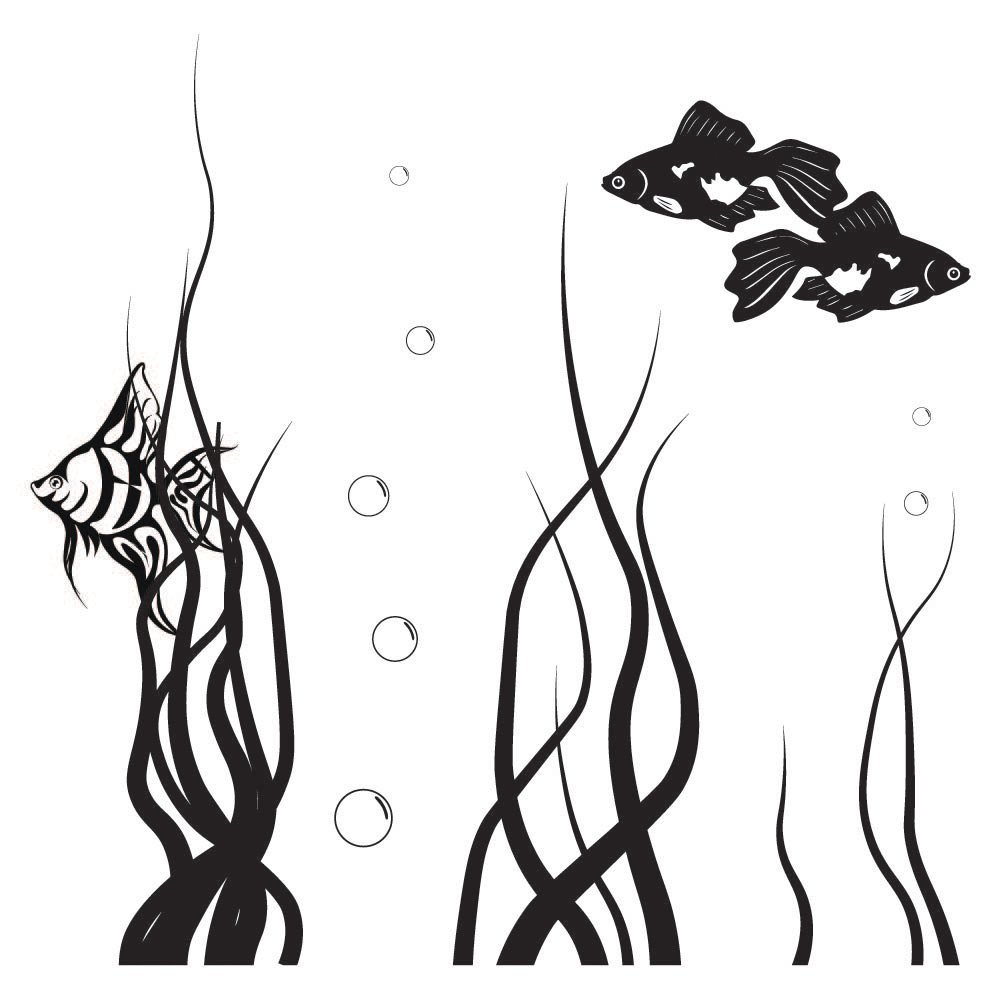 1001x1001 Tropical Fish Ocean Bubbles Under The Sea Wall Sticker